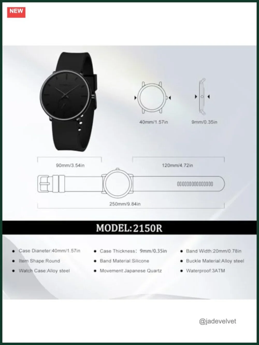 Ultra Thin Unisex Quartz Watch with Silicone Band & Water Resistance